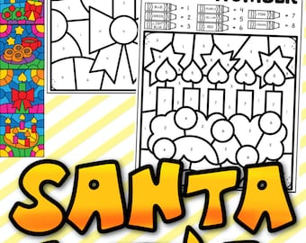 Santa Lucia Color By Number Printable Worksheets for Kids