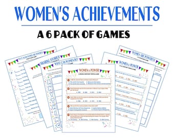 Frauen Achievements - 6er-Pack Spiele | Internationaler Frauentag | Monat der Geschichte der Frauen | Druckbar | PDF Download