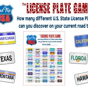 The License Plate Game - Downloadable, Printable PDF Road Trip Travel Game - Family Car Games - Fun for All Ages
