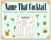 Name That Cocktail | Adult Party Game | Icebreaker | Fun Party Game | Cocktail Party | Dinner Party | Printable Game