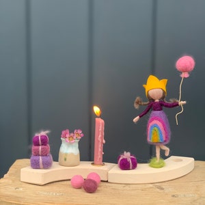 Birthday set, birthday child, felt pins, birthday ring