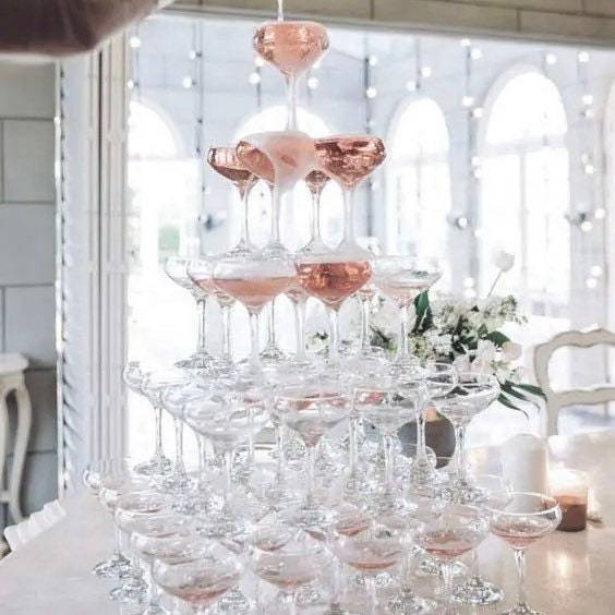 Champagne Fountain with Beach-Inspired Decor