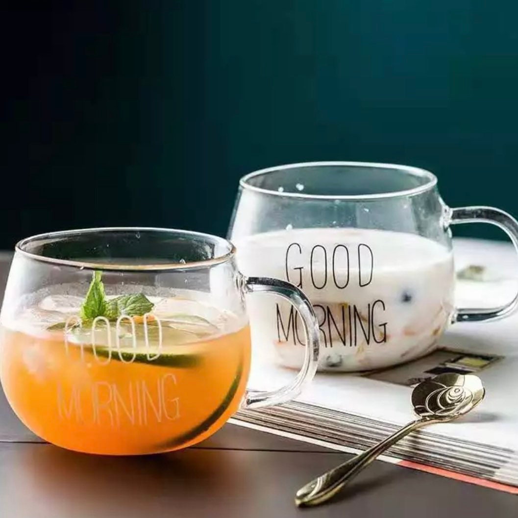 Personalised Transparent Clear Glass Good Morning Coffee Cup Handmade  Glassware Breakfast Cup Dessert Server Mug Set Gift Idea -  Israel