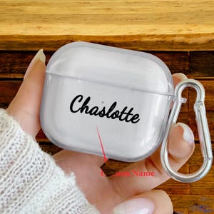 Funda personalizada con letras para AirPods: funda minimalista de silicona para AirPods Pro 2/3/1/2. Regalo personalizado para auriculares Bluetooth.
