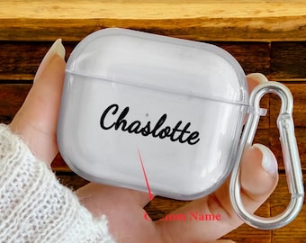 Custom Letter AirPods Case – Silicon Minimalist Cover for AirPods Pro 2 / 3 / 1 / 2 – Personalized Bluetooth Earphone Case Gift for Him Her