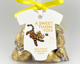 Classic Winnie the Pooh Tigger Baby Shower Personalized Onesie Favor Tags Baby Girl Custom Gift Tags Baby Boy A Sweet Thank You WP1