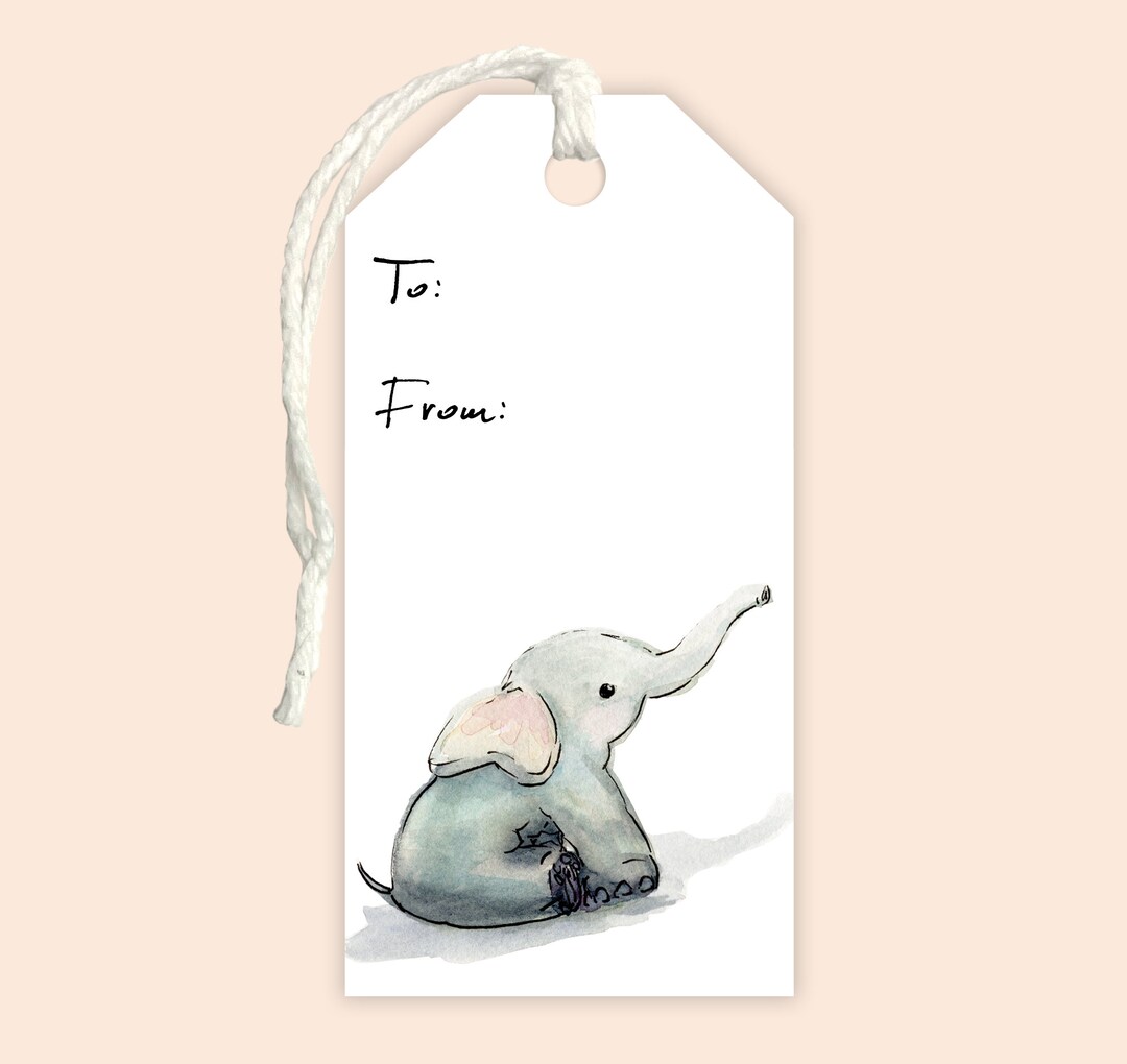 Baby Elephant Gift Tags, Baby Shower Gift Tags, Kids Birthday Gift Tags