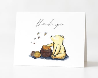 Classic Winnie the Pooh, Thank You Cards, Baby Shower, Pooh Thank