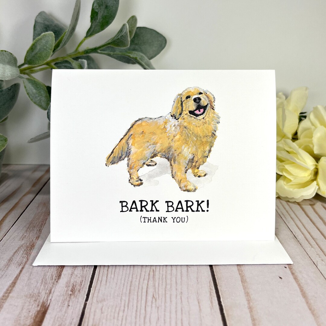 Dog Thank You Cards Golden Retriever Thank You Cards and Envelopes Dog