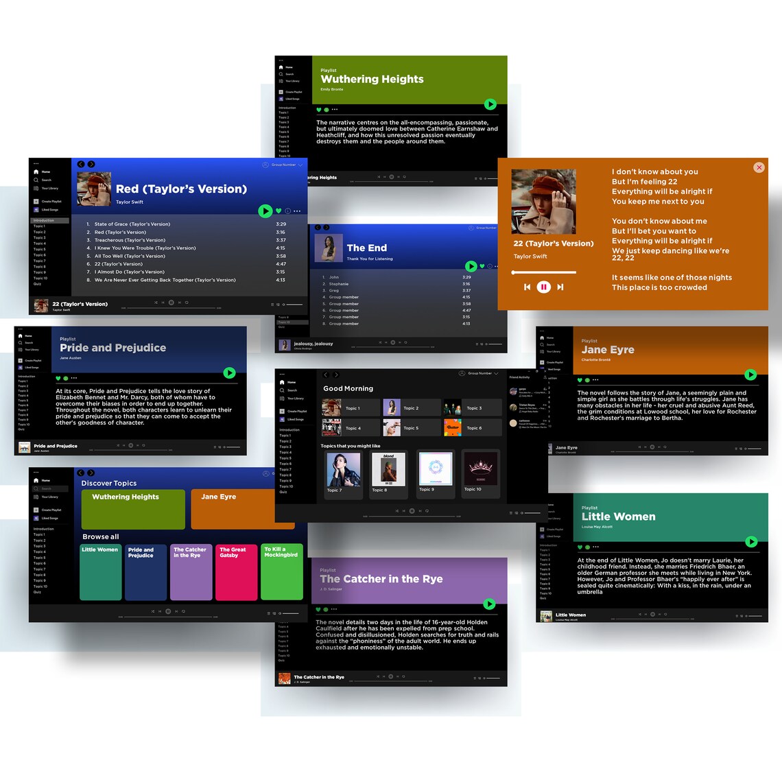 Spotify Themed Powerpoint Green Themed Template - Etsy