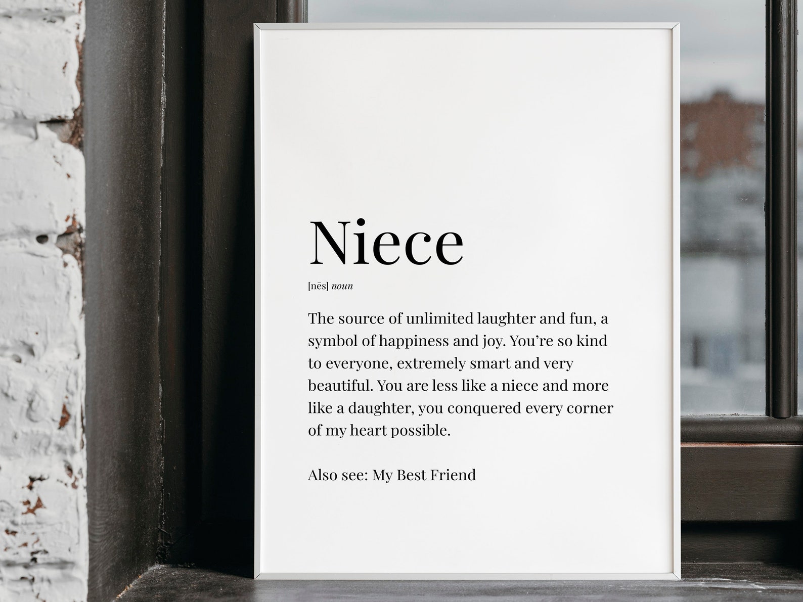 DIGITAL DOWNLOAD Niece Definition Print Niece Gift Niece Etsy