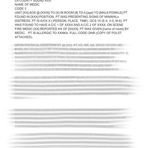 EMS Narritive Templates- 911, IFT, and Psychiatric calls