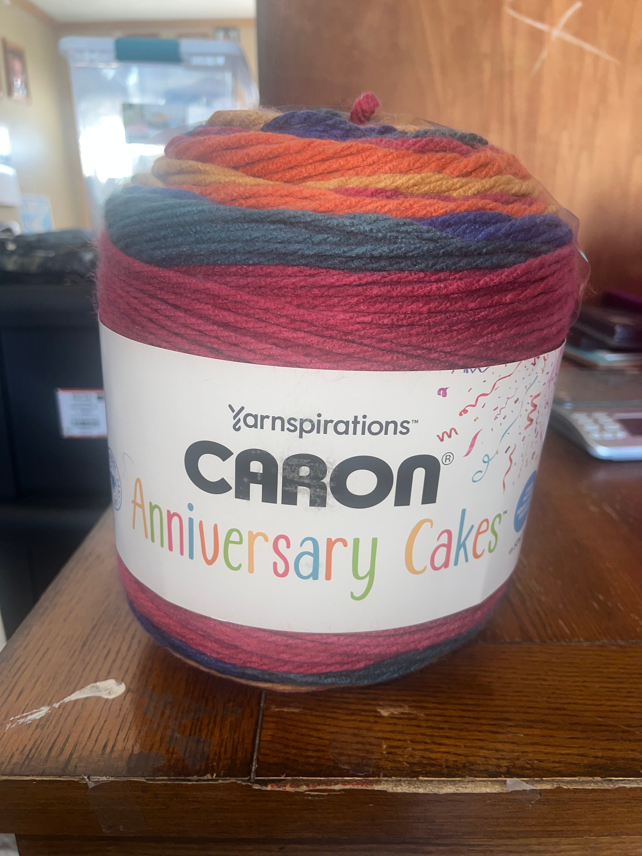 DESTASHING Caron Anniversary Cake in LOLLIPOP, Caron Anniversary Cake Yarn