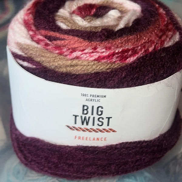 DESTASHING!! DISCONTINUED Big Twist “Freelance” yarn in RED Multi