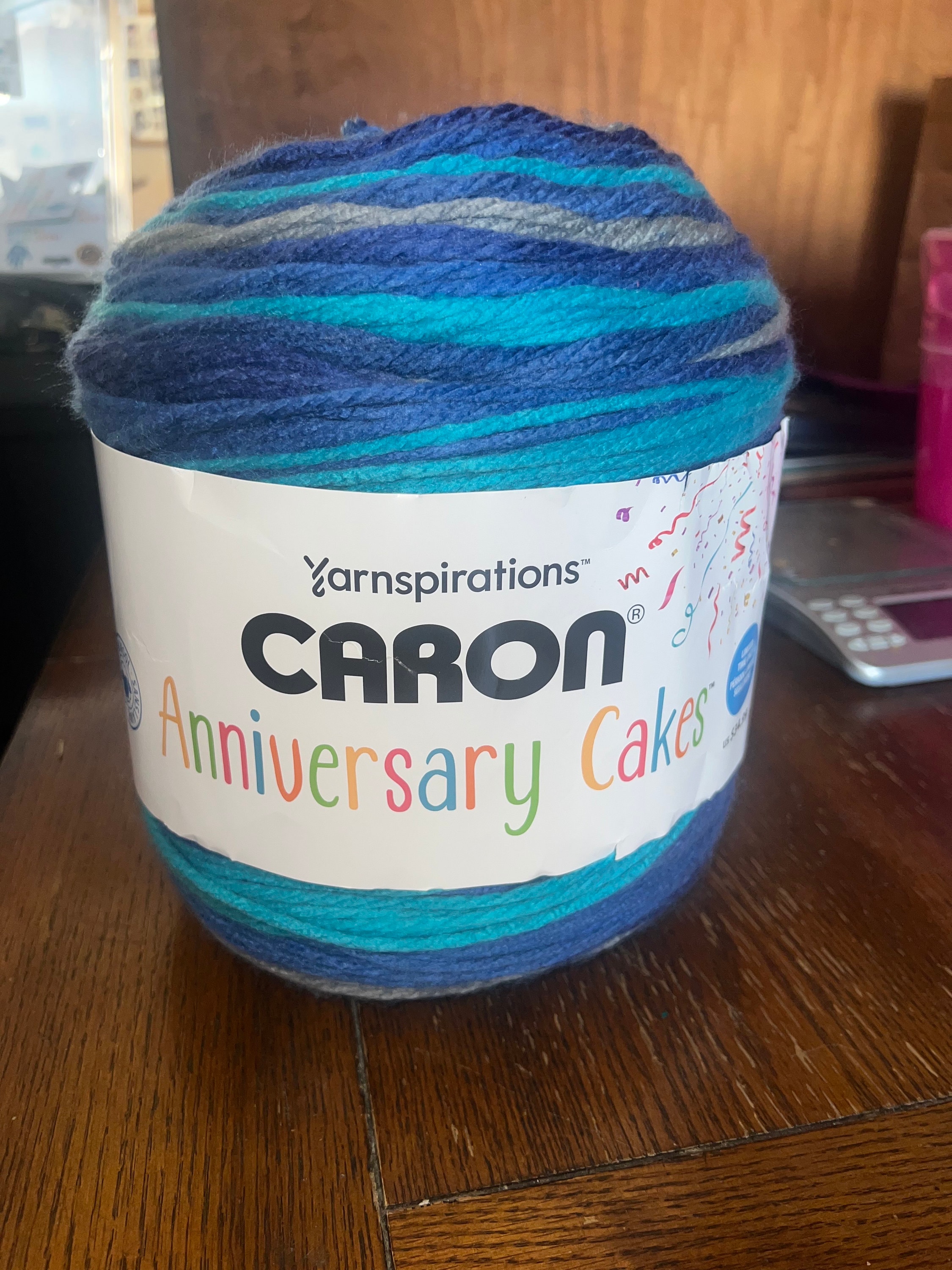 DESTASHING Caron Anniversary Cake in REEF BLUE 