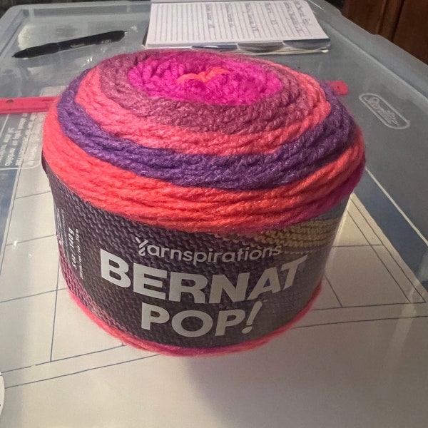 DESTASHING yarn!! Bernat Pop! BLAZING SUNRISE