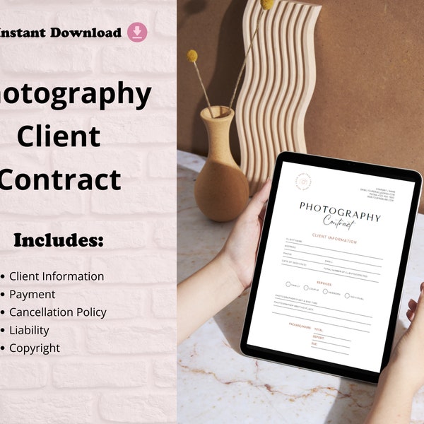 Photographer Session Contract | Small Business Essentials || Service & Fiancial Agreement | Canva Template | Editable