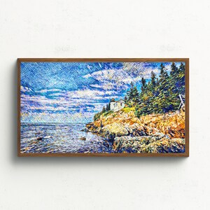 Samsung Frame TV Acadia Lighthouse Digital Art Download