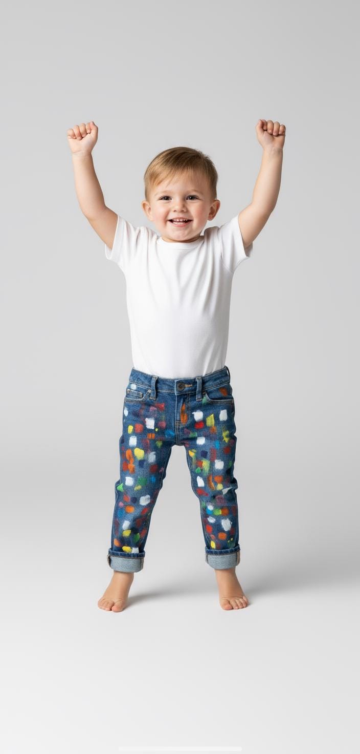 Hand-Painted Splatter Denim Jeans - Custom Graffiti Design