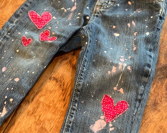 Bemalte Jeans für Kleinkinder - Graffitijeans - bemalte Jeans für Kleinkinder - Boho Jeans - Flicken Jeans *auf Bestellung*