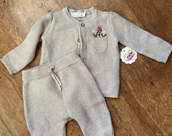 Infant Embroidered Sweater Set, Baby Set, Custom Hand Embroidered, Baby Sweater, *can be recreated in your babies size in a different set*