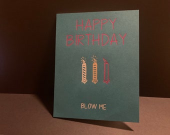 Blow Me Birthday Card - Etsy