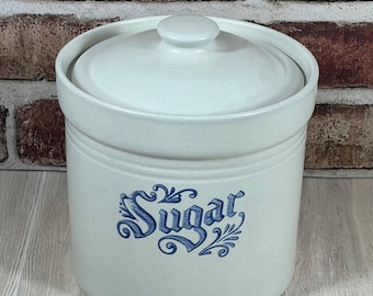Vintage Pfaltzgraff Yorktown Design Sugar Canister With Lid 2.5 Quart No Chips