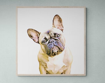 Custom Pet Portraits. Pet Dog Wall Art DIGITAL DOWNLOAD to Print. Custom Pet Art Style 001