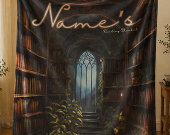 Manta de biblioteca de fantasía, manta para amantes de los libros, manta de lectura, regalo acogedor para lectores, manta de estantería, manta de lectura personalizada