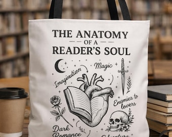 Bolso de mano para amantes de los libros, bolso de mano Anatomía del alma de un lector, bolso de mano para amantes de los libros, bolso de mano literario, bolso de mano Dark Academia, bolso de biblioteca, regalo para lectores de Booktok