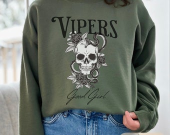 Den of Vipers Sweatshirt, Vipers Girl, Good Girls Read Smut Sweater, Dark Romance, Reverse Harem Books, Spicy Bookish Merch, Bookclub merch