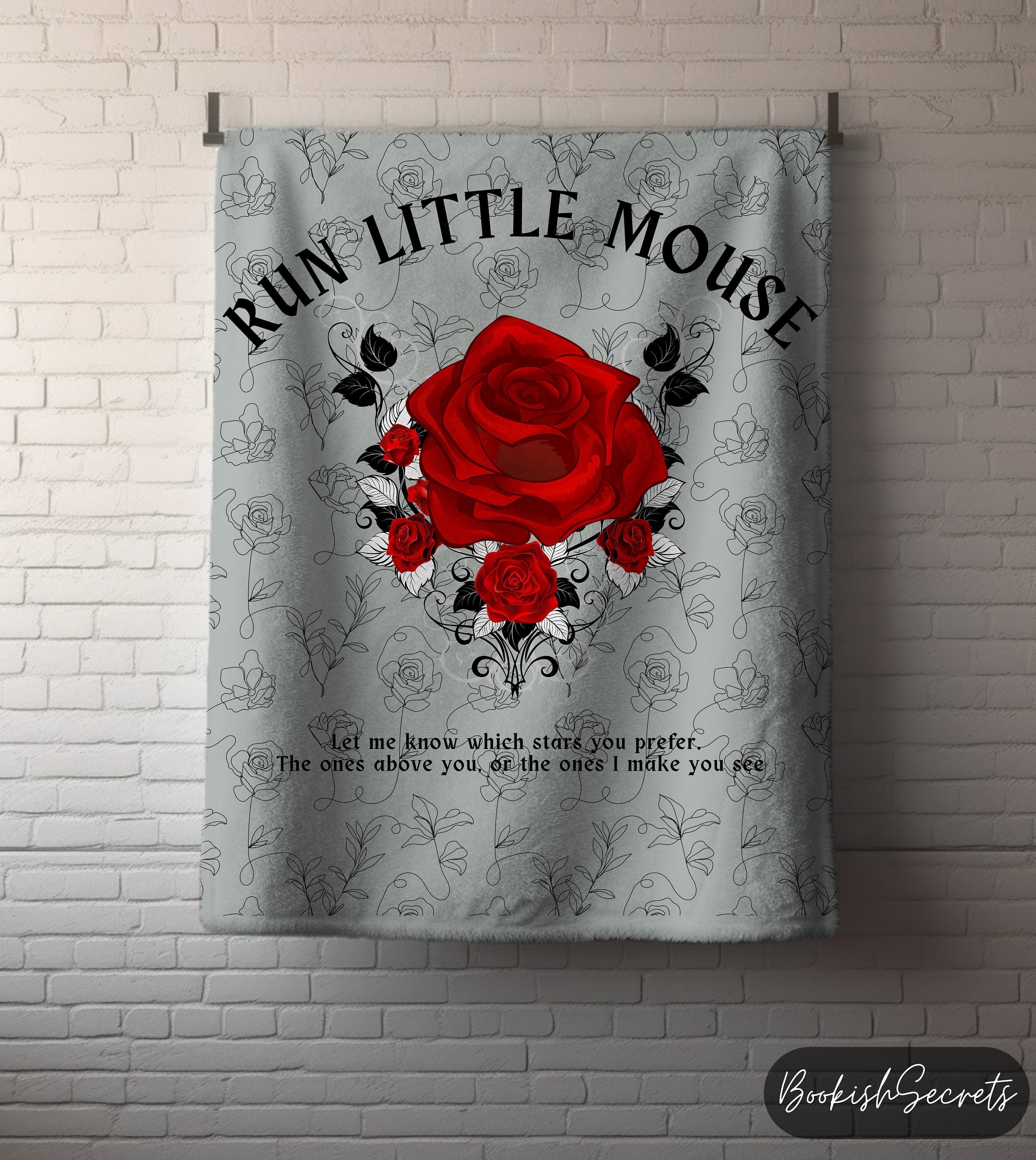 Dark Romance Run little mouse blanket, Dark Academia decor, Gothic romance home decor, smut reader merch, gift for book lover, Bookish Merch