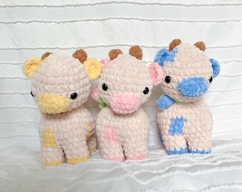 Crochet Cow Plushie | Fruit Cow | Flower Cow | Sunflower | Strawberry Cow | Blueberry Cow | Cow Amigurumi Plushie | Stuffed Toy | Cute Cow