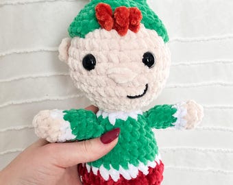 Gehaakte kerstelf knuffel | Aanpasbaar | Cadeau-idee | Vakantie | Amigurumi knuffel | Feestelijk | Knuffeldier