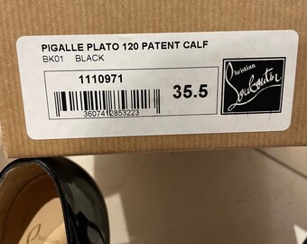 Louboutin Pigalle Plato 120mm Patent Calf Black Size 35.5 for Sale