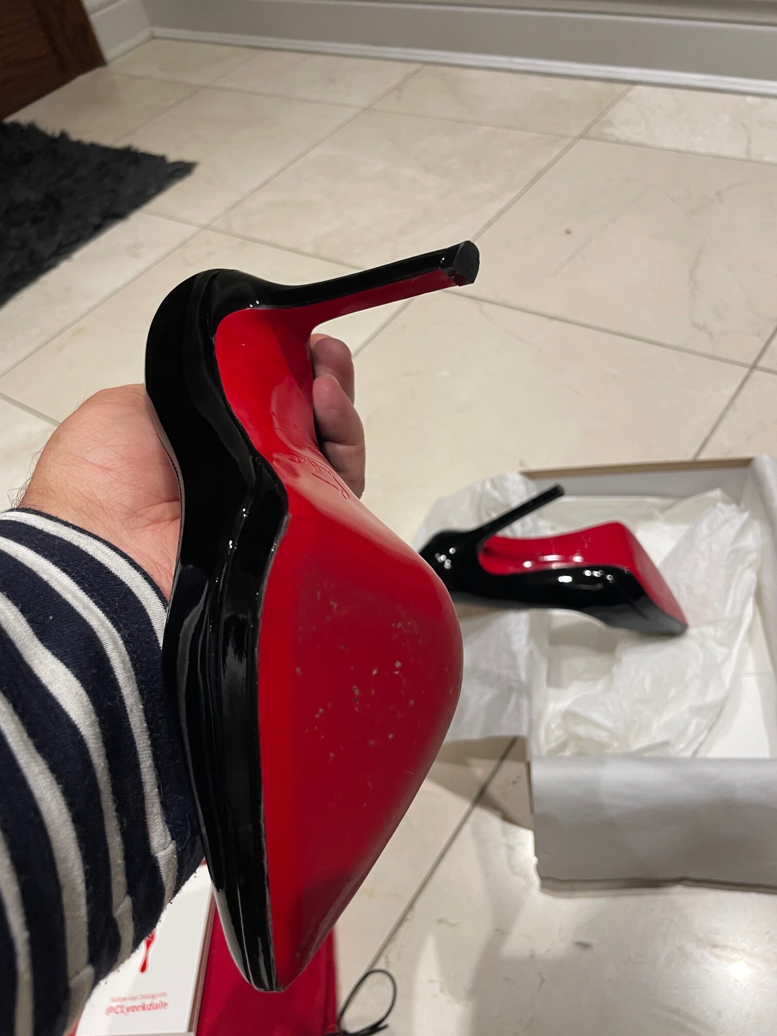 Louboutin - Pigalle Plato 120mm Patent Calf Black, Size Louboutin - Pigalle Plato 120mm Patent Calf Black, Size