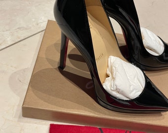 Louboutin - Pigalle Plato 120mm Patent Calf Black, Size Louboutin - Pigalle Plato 120mm Patent Calf Black, Size