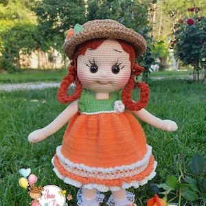 Amigurumi Doll, Handmade doll, Knitted Doll Gift for babygirl, Organic Toys for girl, Crochet big doll, For sale, Crochet doll finished