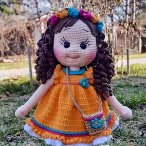 Amigurumi Doll, Handmade doll, Knitted Doll Gift for babygirl, Organic Toys for girl, Crochet big doll, For sale, Crochet doll finished
