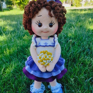 Amigurumi Doll, Handmade doll, Knitted Doll Gift for babygirl, Organic Toys for girl, Crochet big doll, For sale, Crochet doll finished