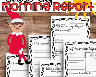 Christmas Elf Morning Report, Elf Journal Activity, Christmas Writing Prompts, Elementary Writing for Grades K-5