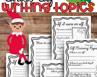 Christmas Elf Writing Topics, Elf Journal Activity, Christmas Writing Prompts, Elementary Writing for Grades K-5