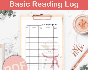 Basic Snowman Reading Log, Printable PDF, Printable Logs, Learning Resources, Homeschool Resources, School Printables