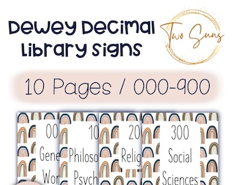 Dewey Decimal System Posters, Classroom Posters, Learning Resources, Homeschool Resources, School Printables
