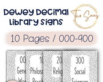 Dewey Decimal System Posters, Classroom Posters, Learning Resources, Homeschool Resources, School Printables