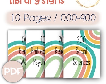 Dewey Decimal System Posters, Printable PDF, Classroom Posters, Library Posters, Learning Resources, Homeschool Resources, School Printables