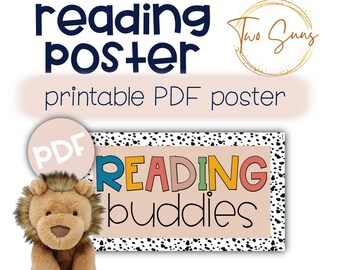 Reading Buddies Poster, Classroom Posters, Learning Resources, Homeschool Resources, School Printables