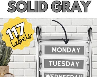 117 Gray Rolling Cart Labels for Classrooms & Blank Labels to Customize, Classroom Organization and Labels