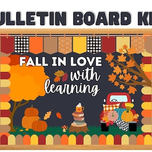 Fall Truck Classroom Bulletin Board Kit: Modern Decor (Printable)