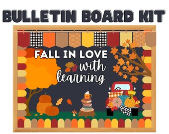 Fall Truck Bulletin Board Kit, Modern Class Decor, Printable Bulletin Board Kit, Bulletin Board Decor, Printable Classroom Decorations